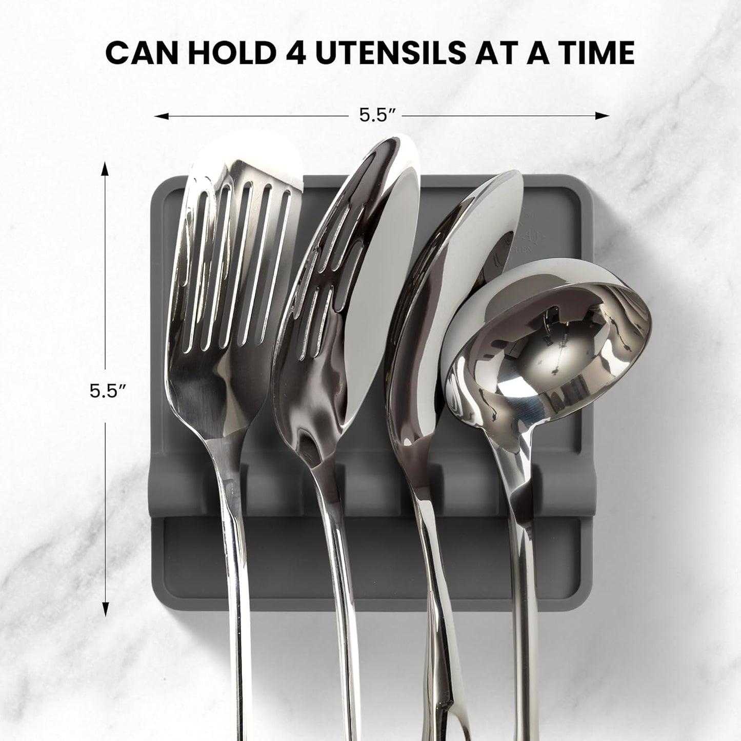 Zulay Kitchen Silicone Spoon Rest 4-Slot Heat-Resistant Drip Pad