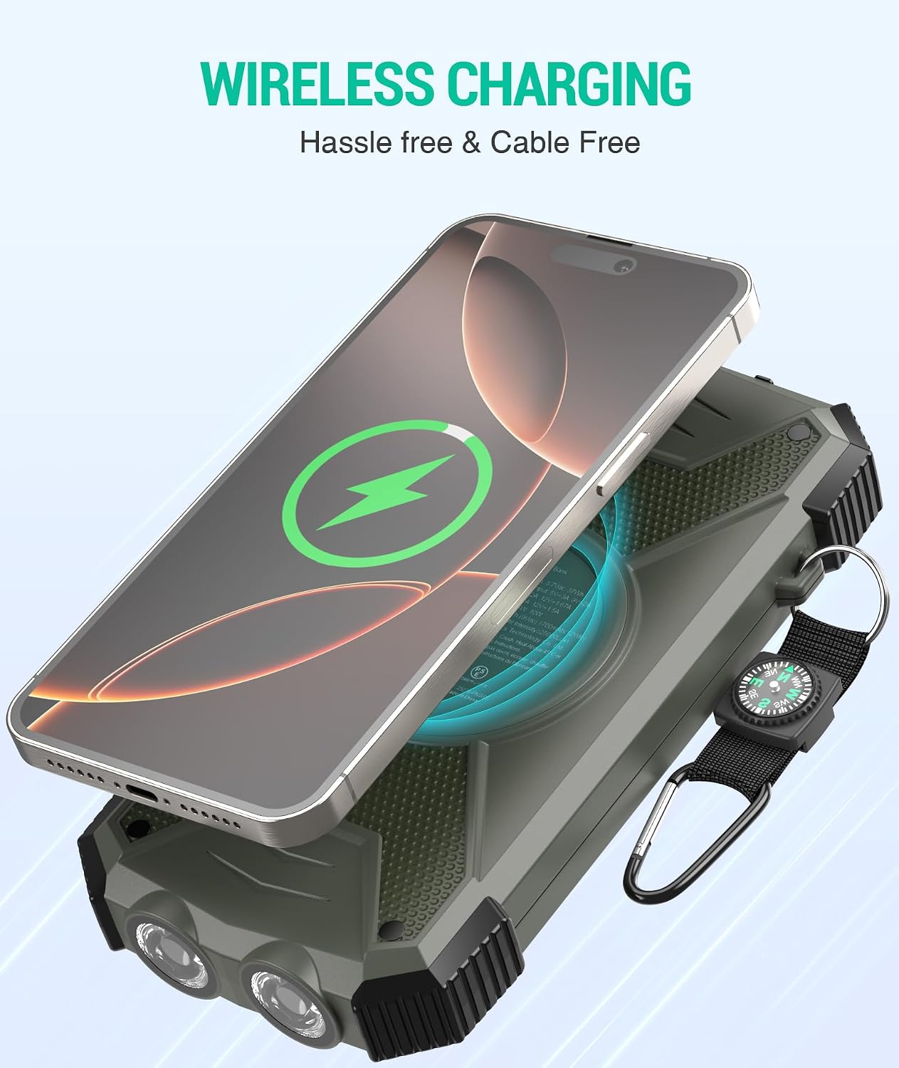 BLAVOR PN-W05 10,000mAh Solar Power Bank 20W Wireless Charger