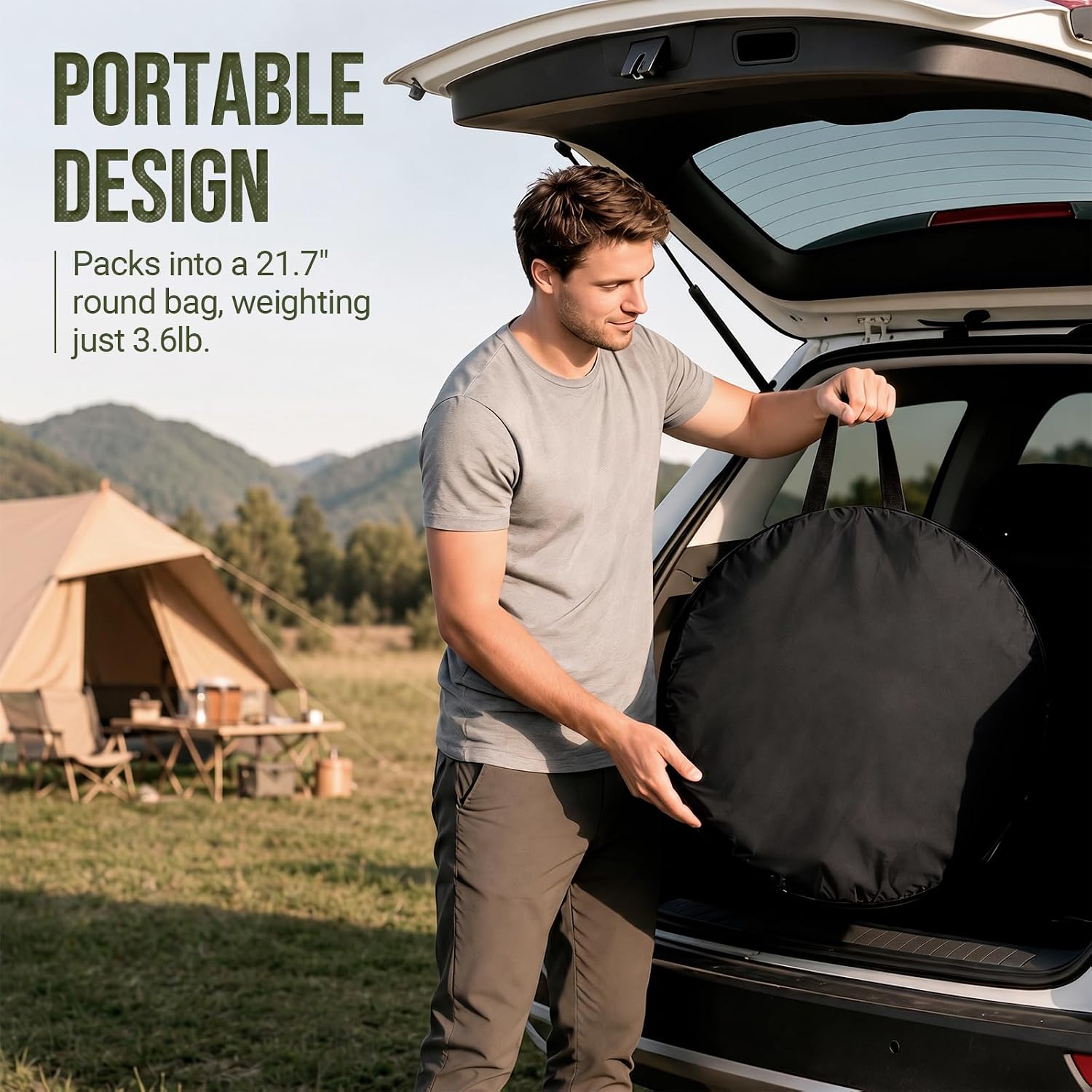 WolfWise Pop-Up Privacy Shower Tent with Ventilation Window
