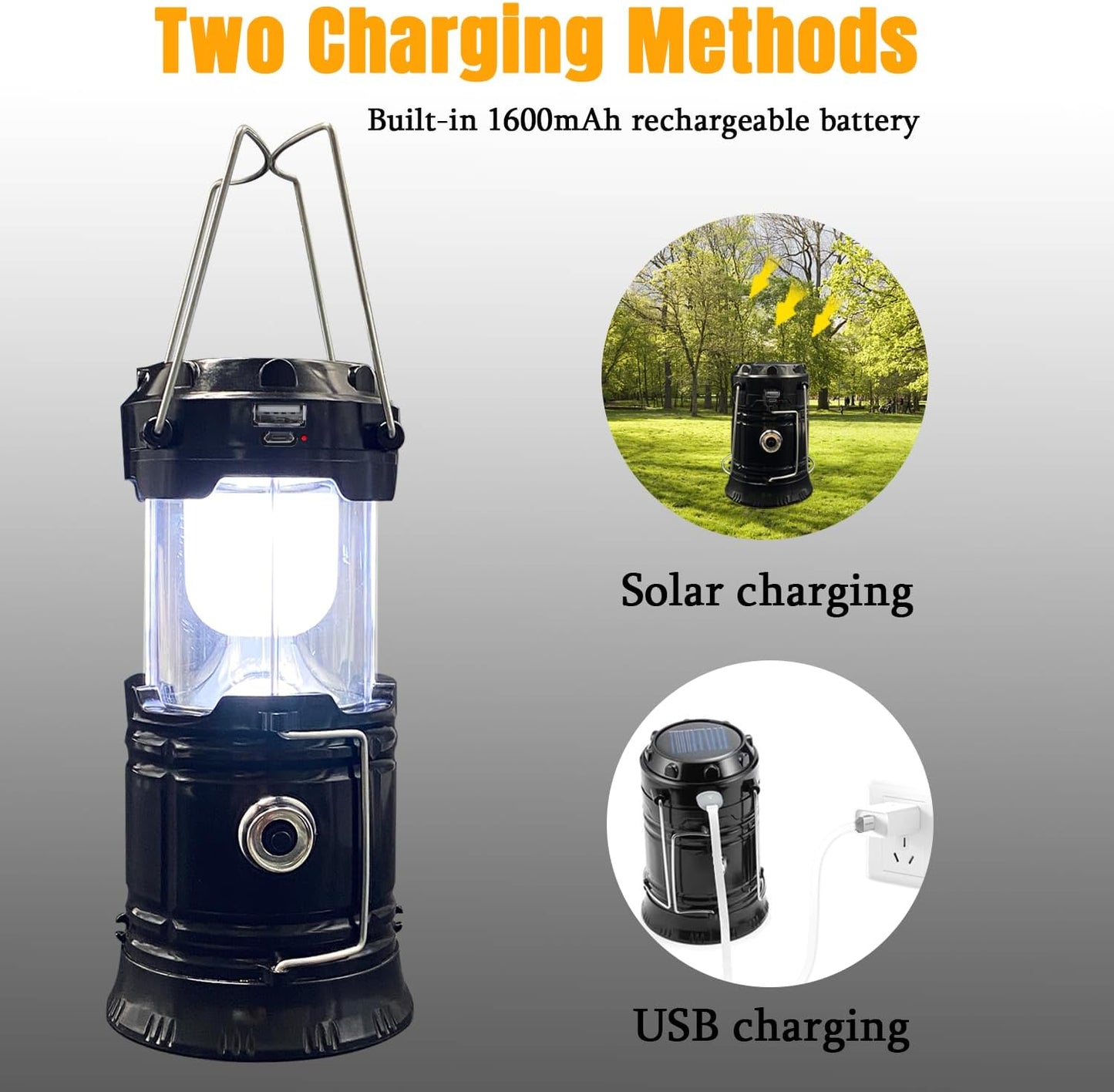 XTAUTO Collapsible LED Camping Lantern 4-Pack Waterproof Solar Rechargeable