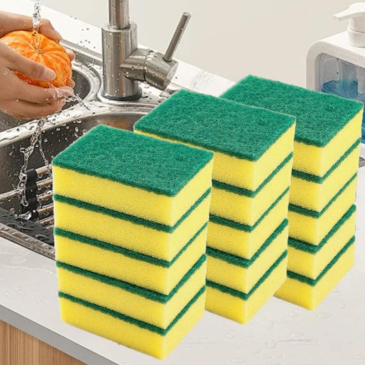15-Pack Dual-Sided Kitchen Sponges with Anti-Scratch Scrubbing Surface