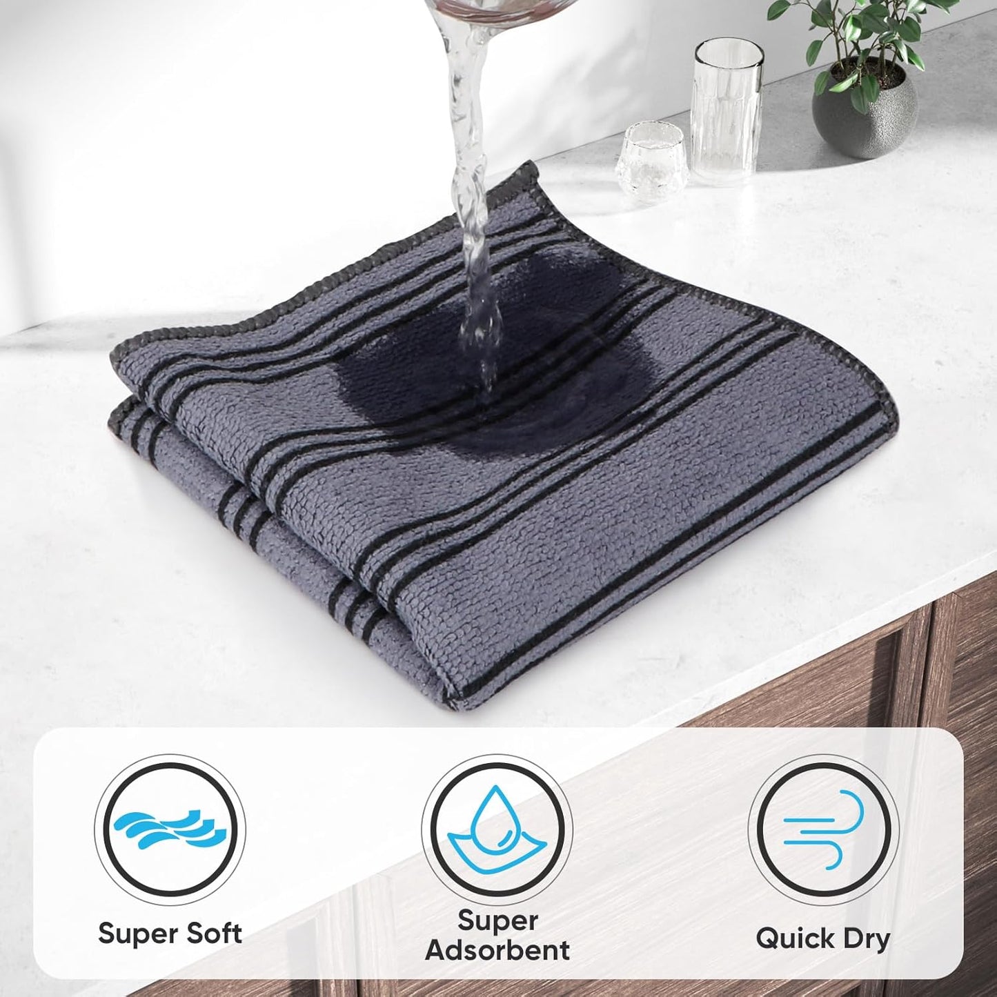 HOMEXCEL Microfiber Cleaning Cloths Lint-Free Reusable 12 Pack
