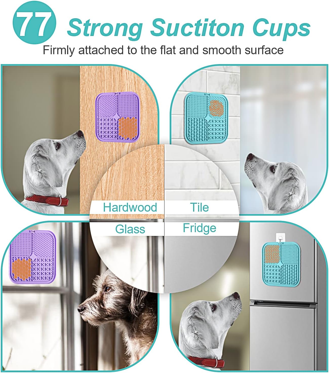 LUKITO 2 Pack Slow Feeder Lick Mat for Pets