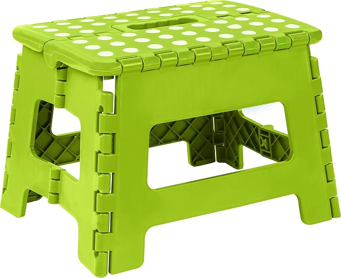 Utopia Home 9-Inch Folding Step Stool Anti-Slip Plastic Green