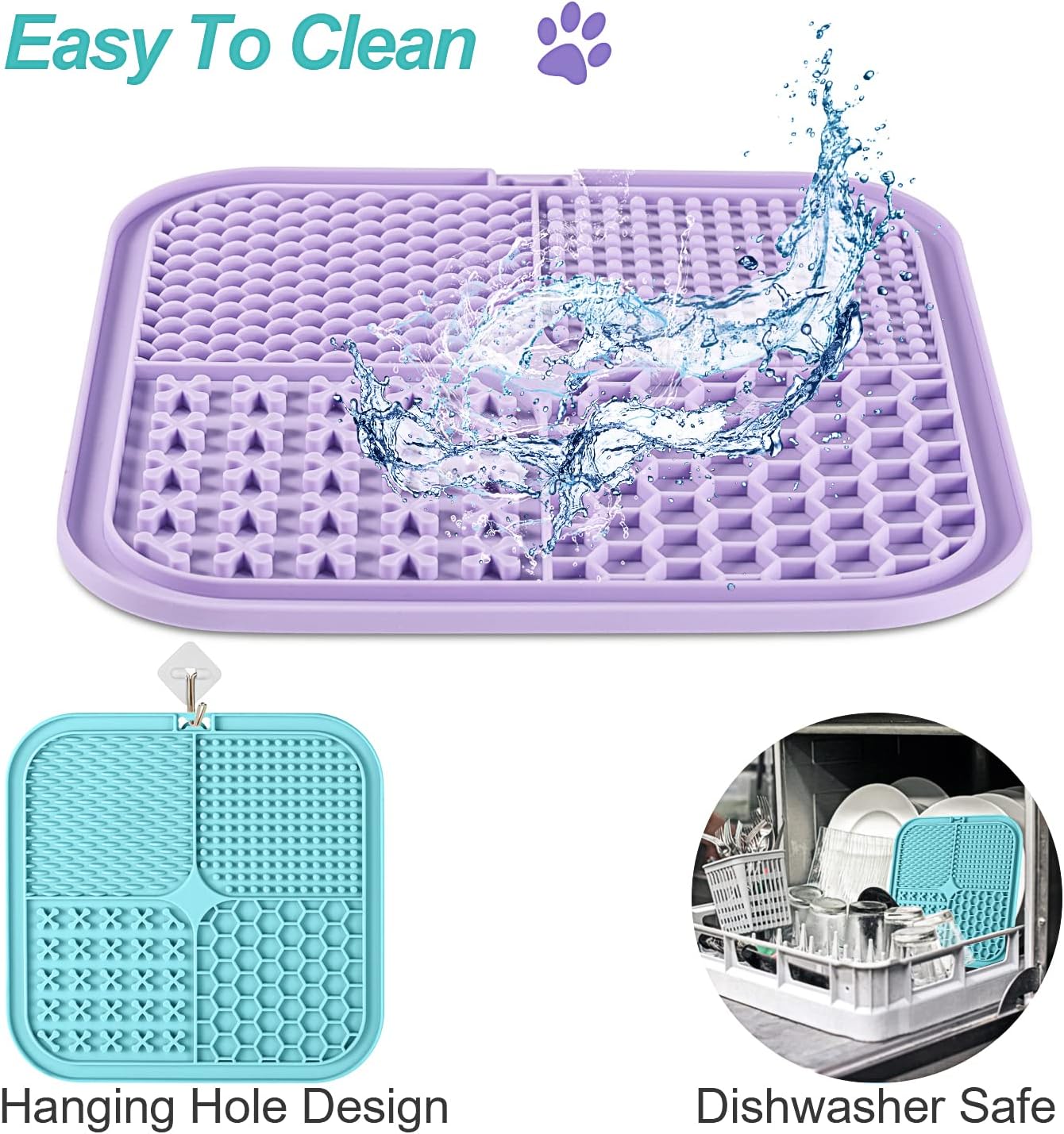 LUKITO 2 Pack Slow Feeder Lick Mat for Pets