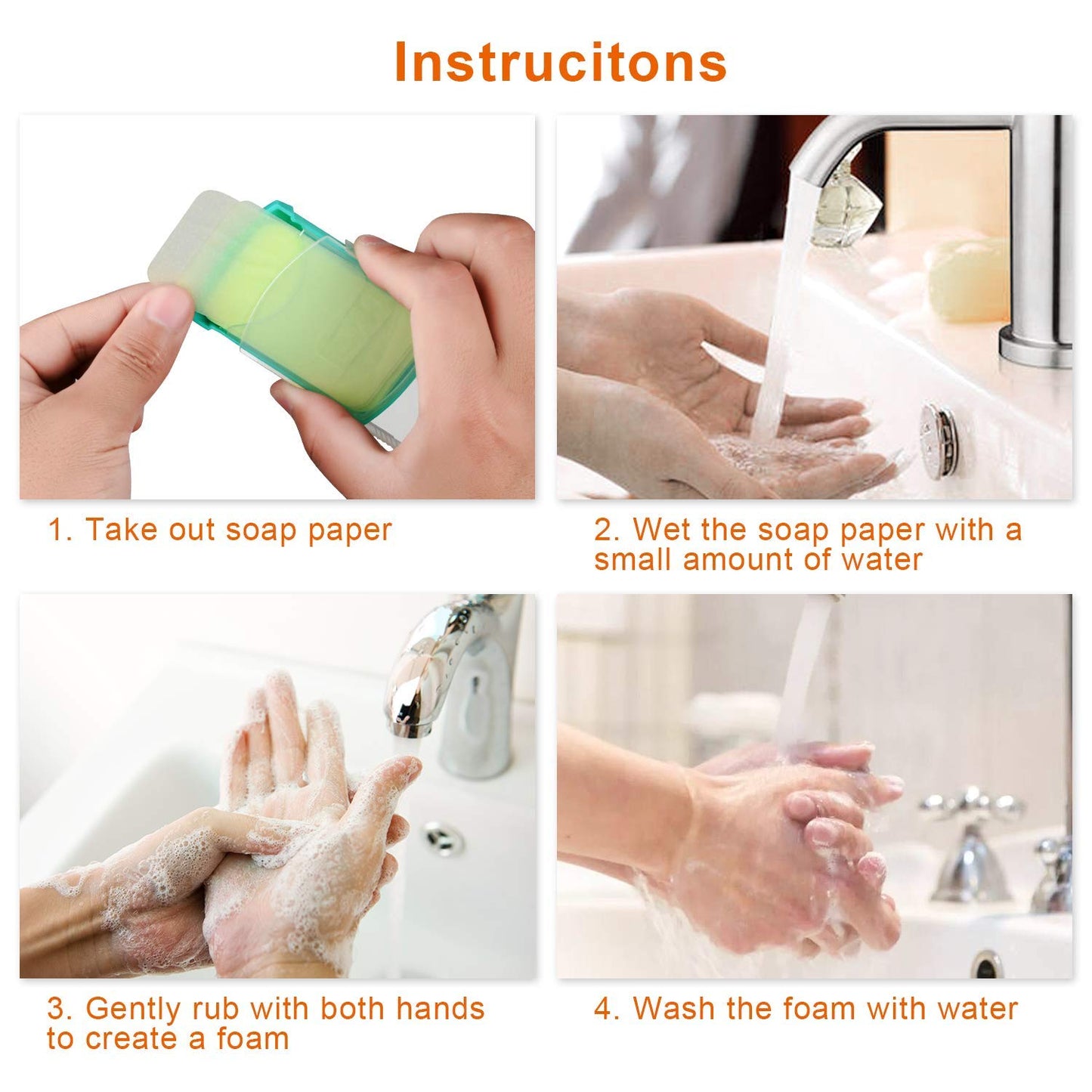 HongyiTime Portable Hand Washing Soap Sheets for Camping Travel