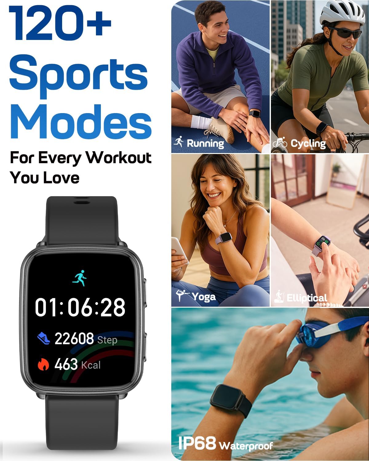 MorePro Air6 Fitness Tracker Heart Rate Blood Pressure Monitor