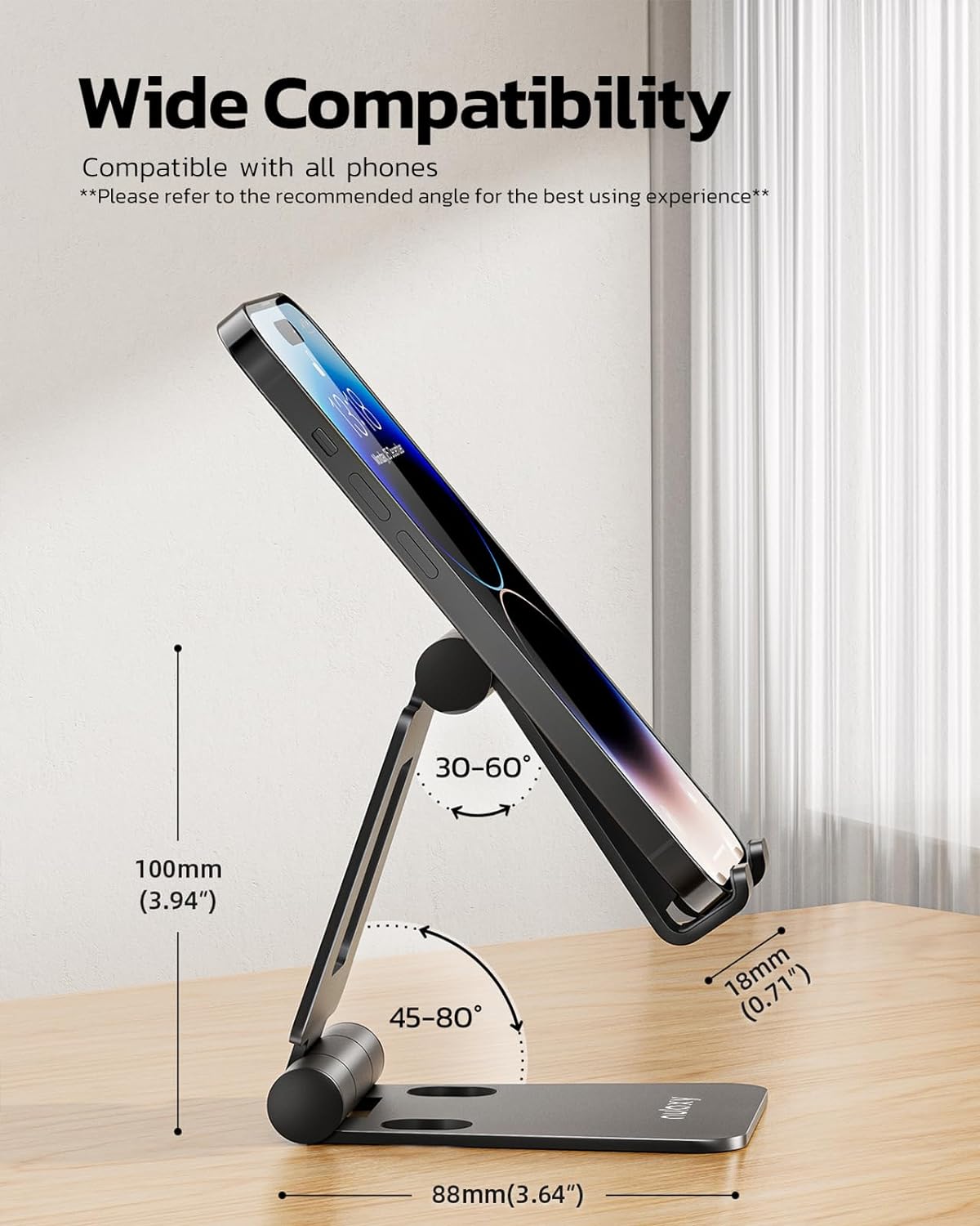 Nulaxy A4 Dual Folding Adjustable Desktop Cell Phone Stand