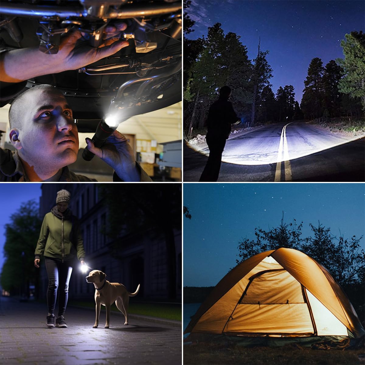 Lighting EVER LED Flashlight Adjustable Focus Waterproof Compact Aluminum