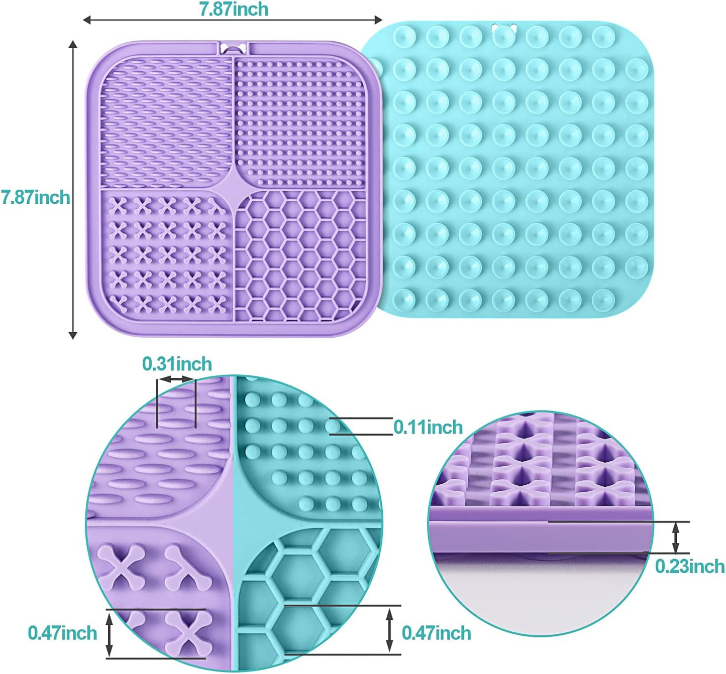 LUKITO 2 Pack Slow Feeder Lick Mat for Pets