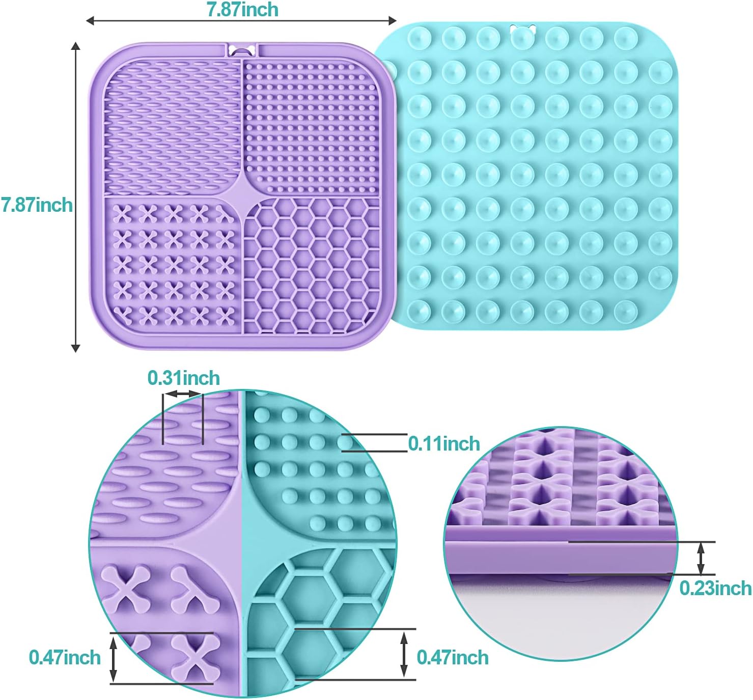 LUKITO 2 Pack Slow Feeder Lick Mat for Pets