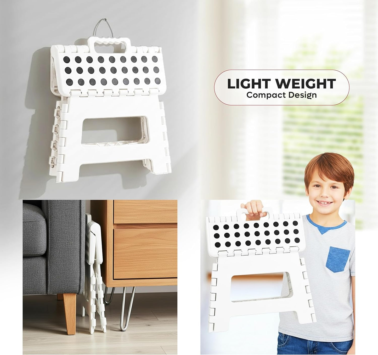Utopia Home 9-Inch Folding Step Stool Anti-Slip Collapsible Plastic