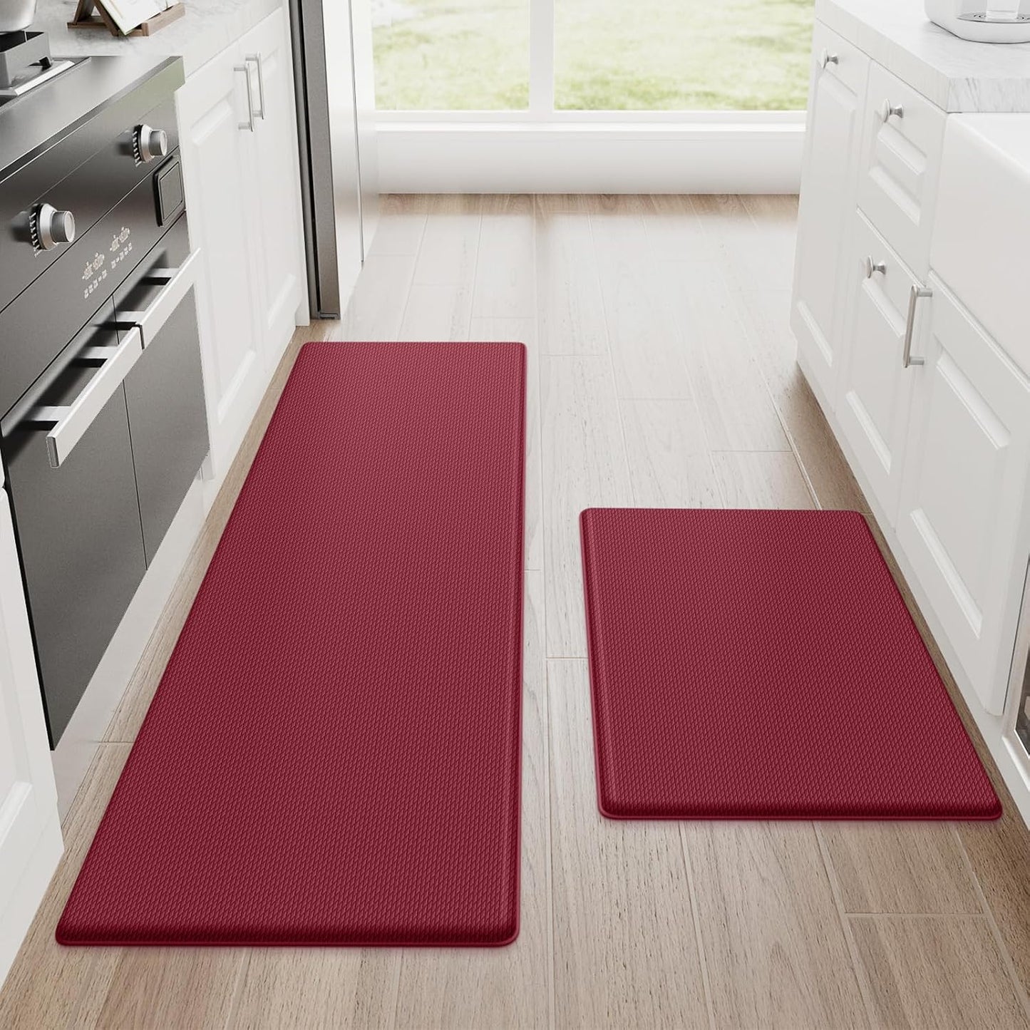 StepRite Anti-Fatigue Kitchen Mat 2-Piece Set Non-Slip Waterproof