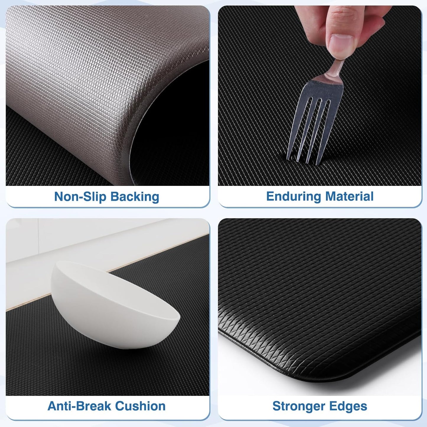 StepRite Anti-Fatigue Kitchen Mat 2-Piece Set Non-Slip Waterproof