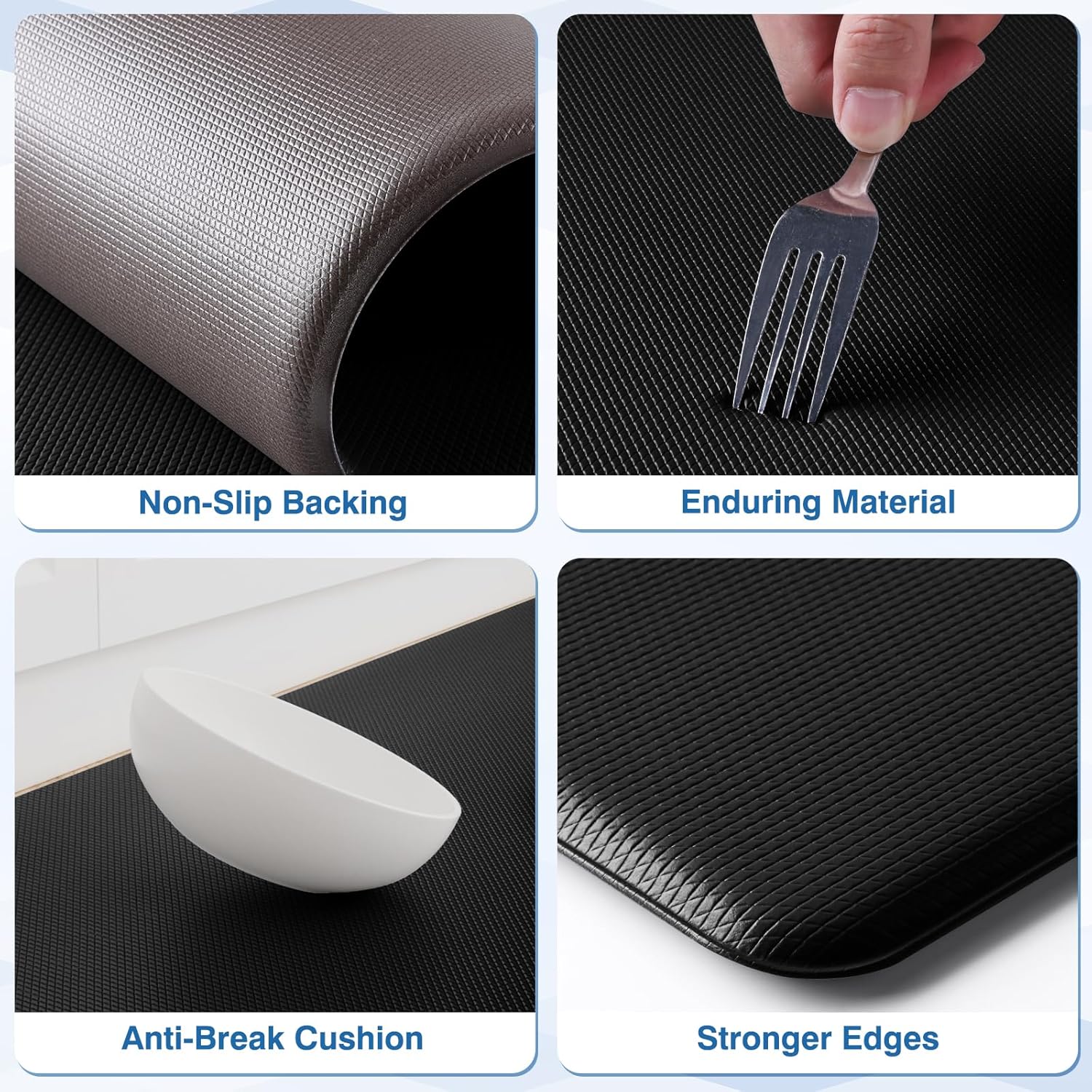 StepRite Anti-Fatigue Kitchen Mat 2-Piece Set Non-Slip Waterproof