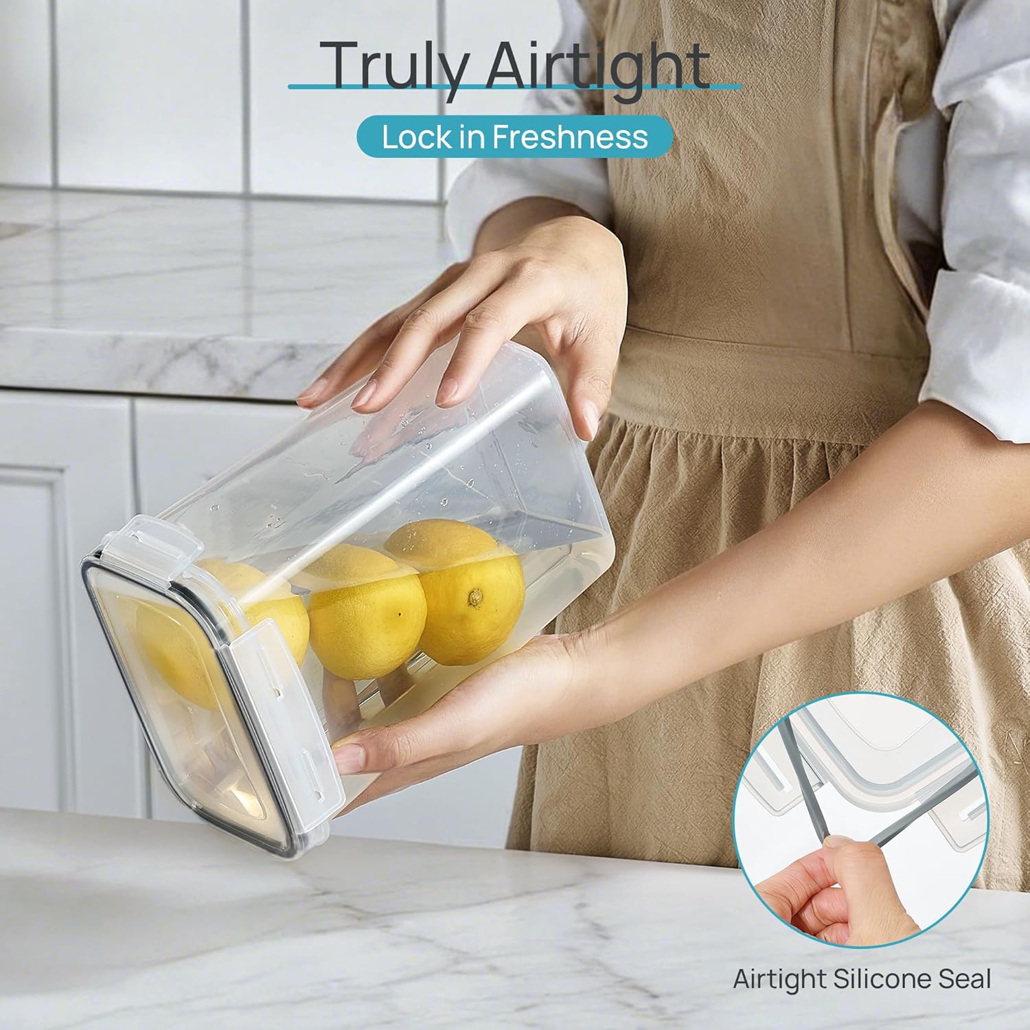 Vtopmart 24-Piece Airtight Kitchen Food Storage Container Set Black