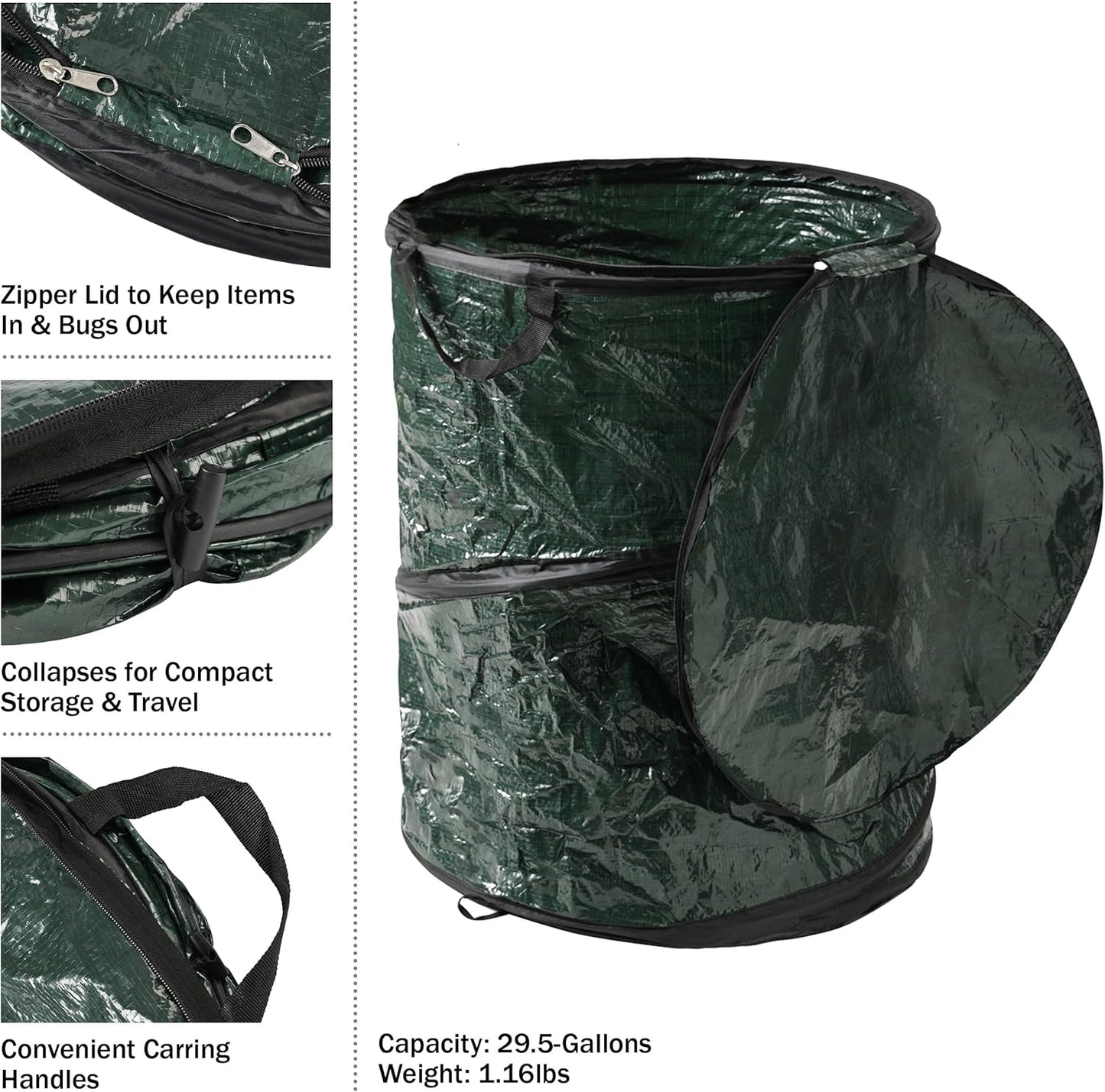 Wakeman Pop Up Collapsible Outdoor Trash Can