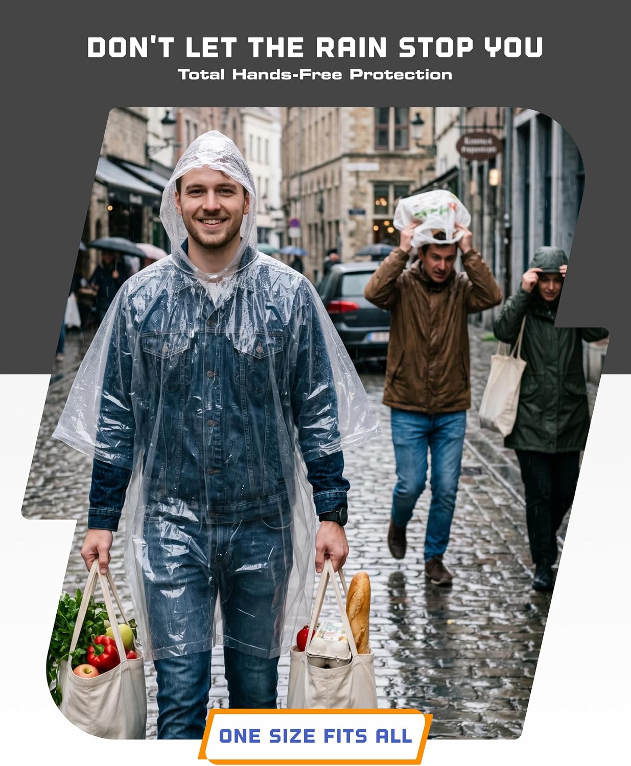 Hagon PRO Disposable Rain Ponchos for Adults 5 Pack