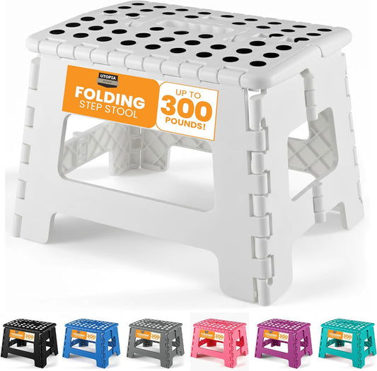 Utopia Home 9-Inch Folding Step Stool Anti-Slip Collapsible Plastic