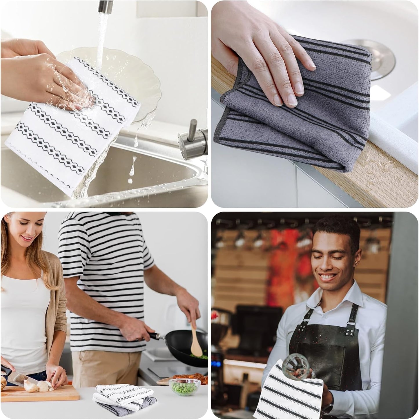 HOMEXCEL Microfiber Cleaning Cloths Lint-Free Reusable 12 Pack