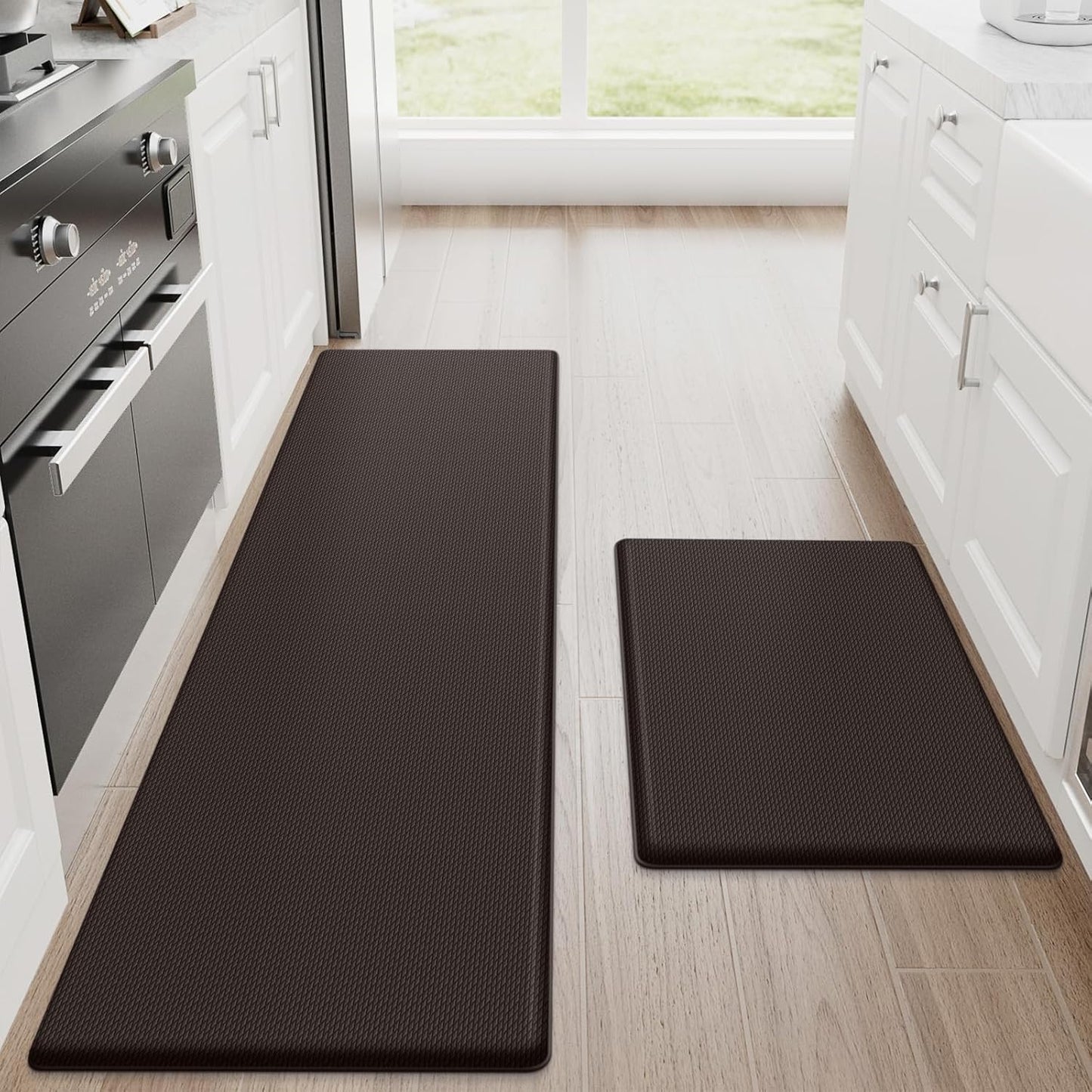 StepRite Anti-Fatigue Kitchen Mat 2-Piece Set Non-Slip Waterproof