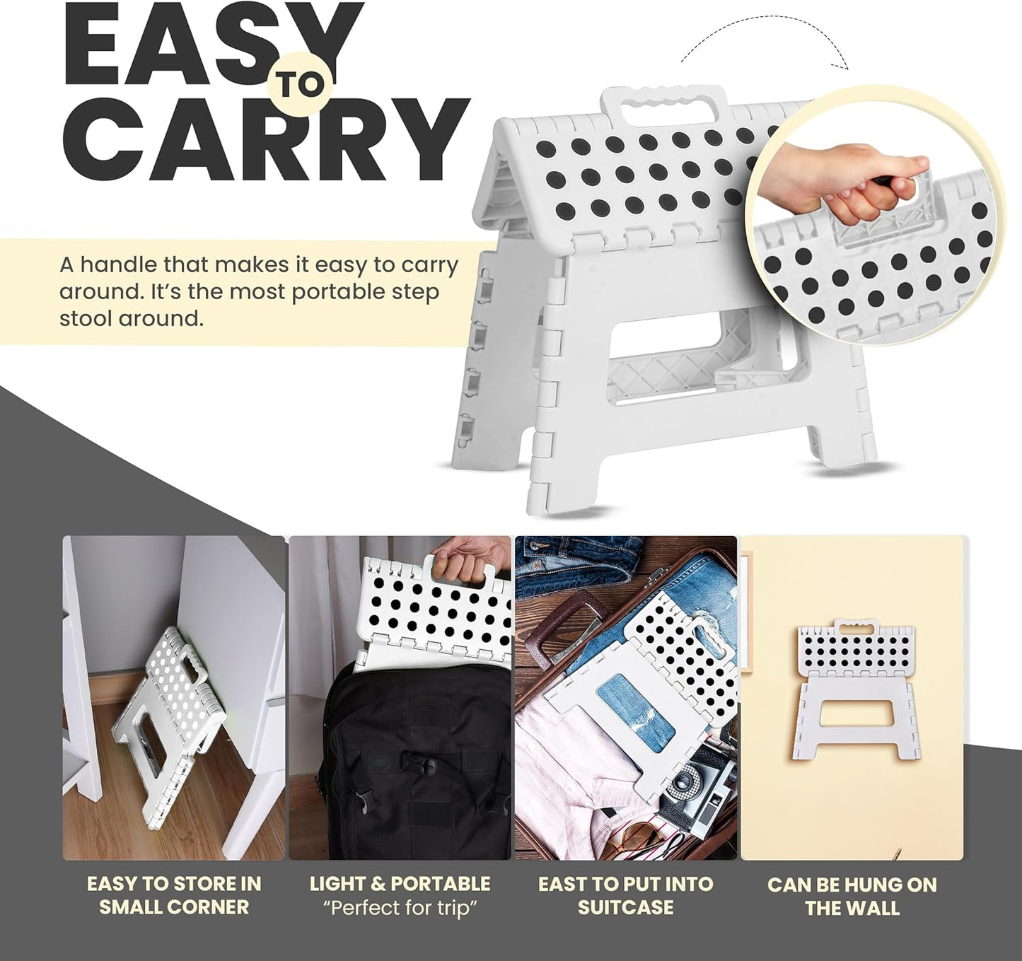 Utopia Home 9-Inch Folding Step Stool Anti-Slip Collapsible Plastic