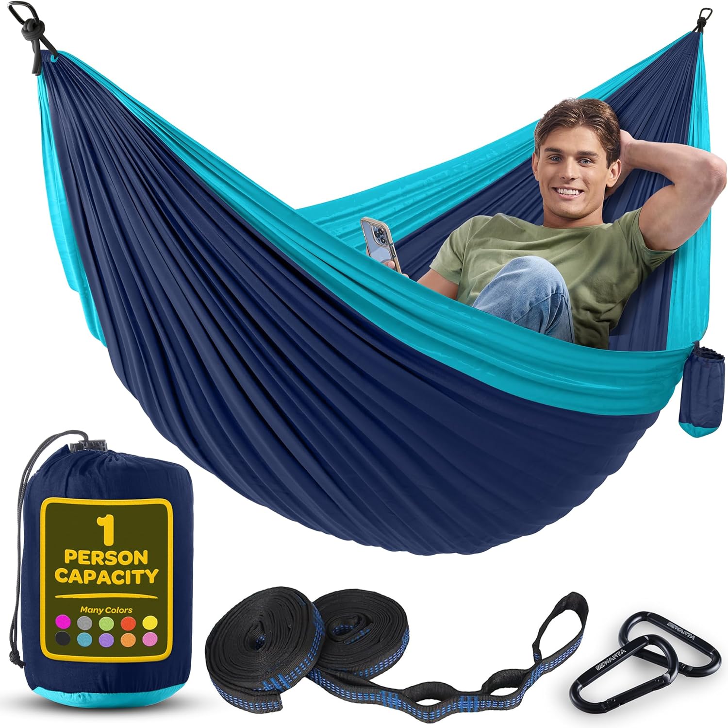 Sewanta Nylon Camping Hammock 400 lb Capacity for Outdoor Travel