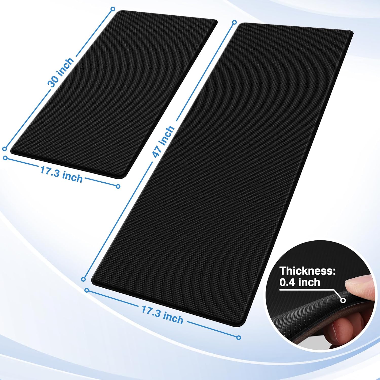 StepRite Anti-Fatigue Kitchen Mat 2-Piece Set Non-Slip Waterproof