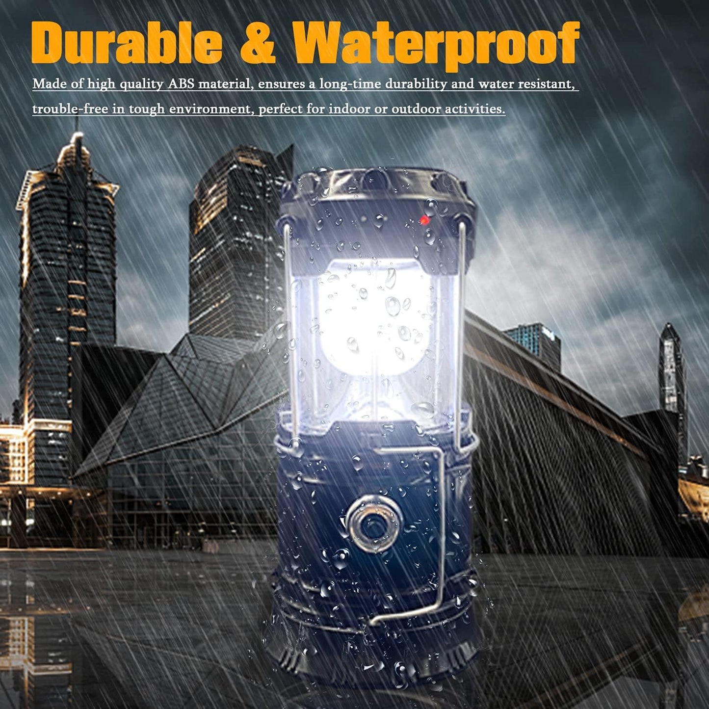 XTAUTO Collapsible LED Camping Lantern 4-Pack Waterproof Solar Rechargeable