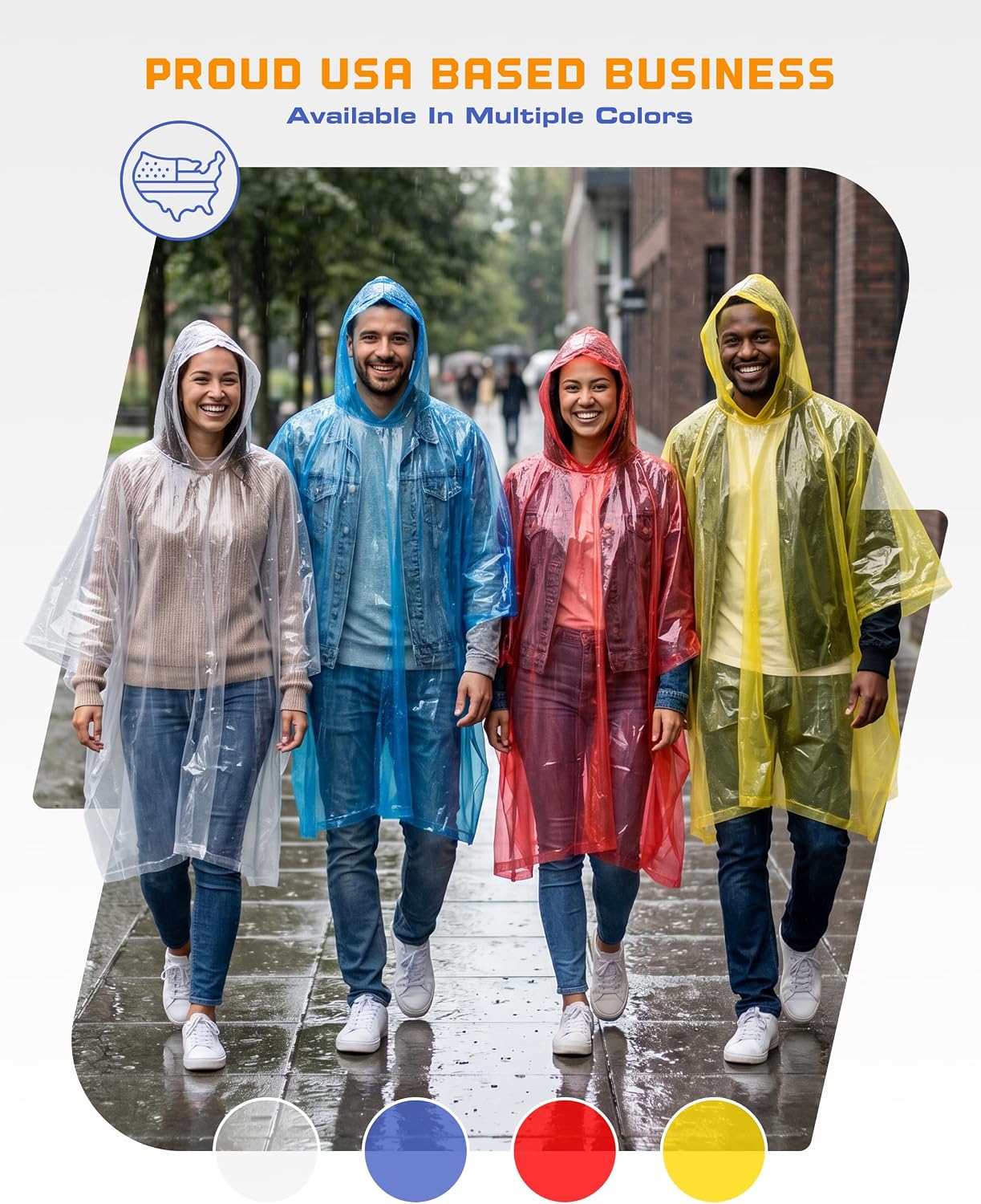 Hagon PRO Disposable Rain Ponchos for Adults 5 Pack