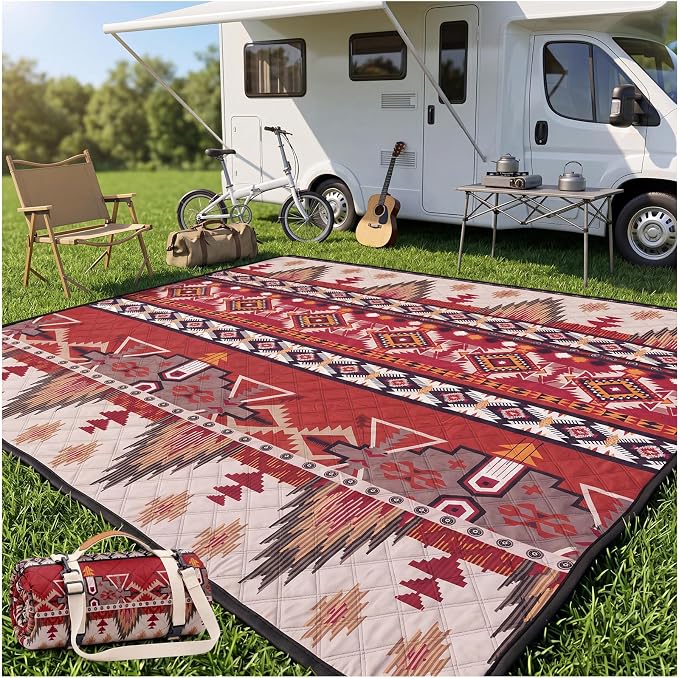 Genovega Waterproof Picnic Blanket 80x80 Inch Outdoor Camping Mat