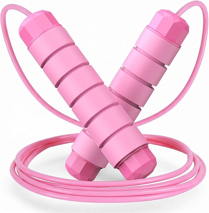 Adjustable Speed Jump Rope | Tangle-Free Fitness Workout Rope with Foam Handles & Ball Bearings for Men, Women & Kids