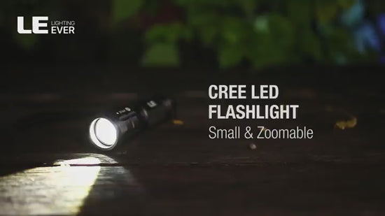 Lighting EVER LED Flashlight Adjustable Focus Waterproof Compact Aluminum