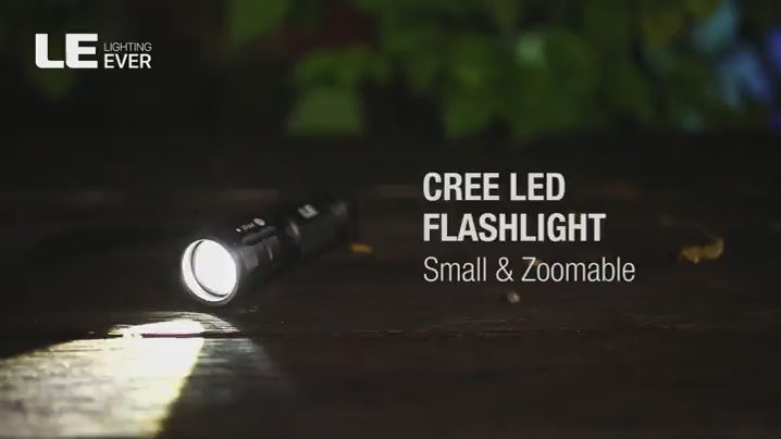Lighting EVER LED Flashlight Adjustable Focus Waterproof Compact Aluminum